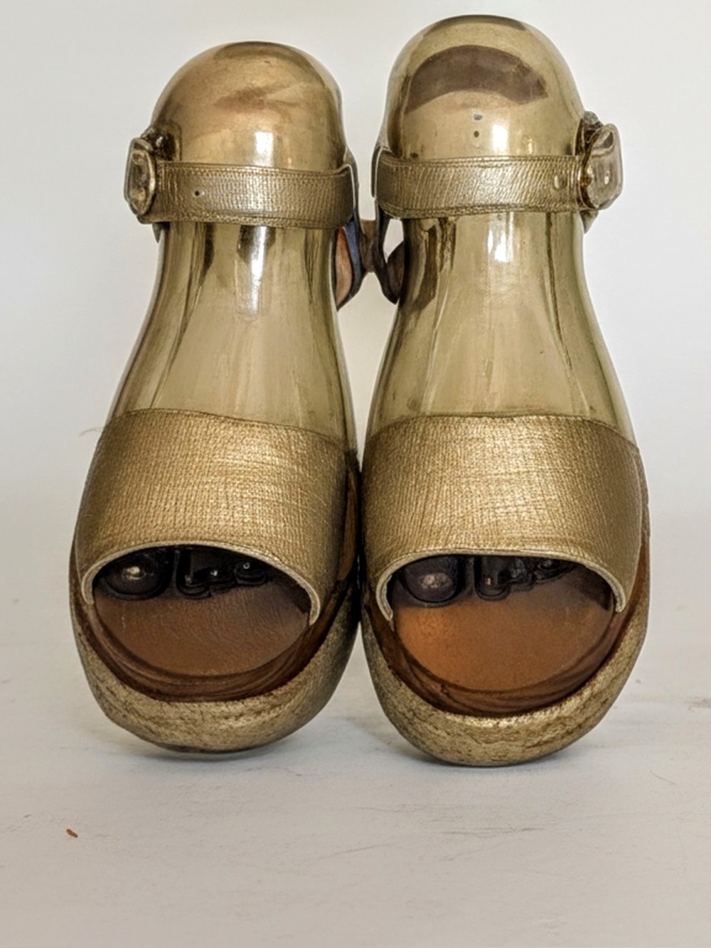Gold Women’s Open-Toe Wedge Sandals